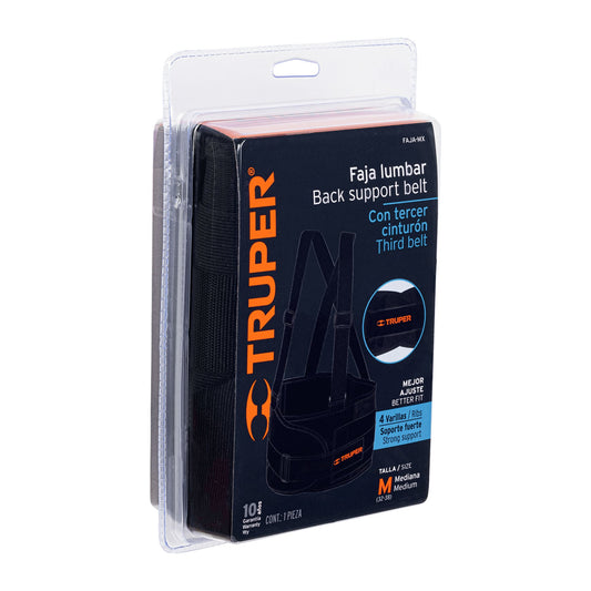 Faja Lumbar con Tercer Cinturón Talla M TRUPER