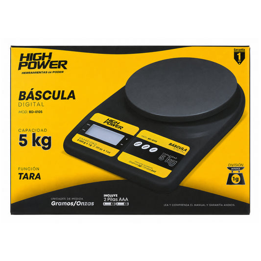 Báscula Digital de Cocina 5 kg HIGH POWER