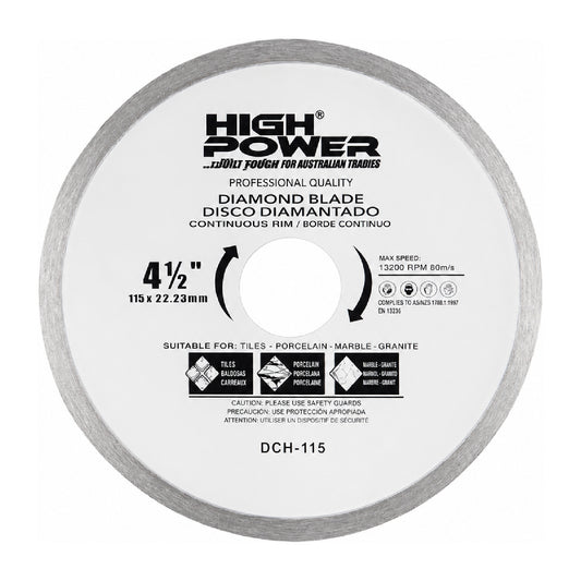 Disco Diamantado Continuo 4-1/2" HIGH POWER