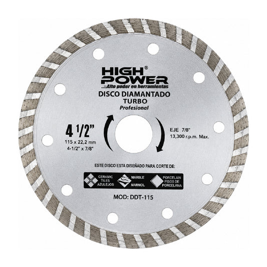 Disco Diamantado Turbo 4-1/2" HIGH POWER