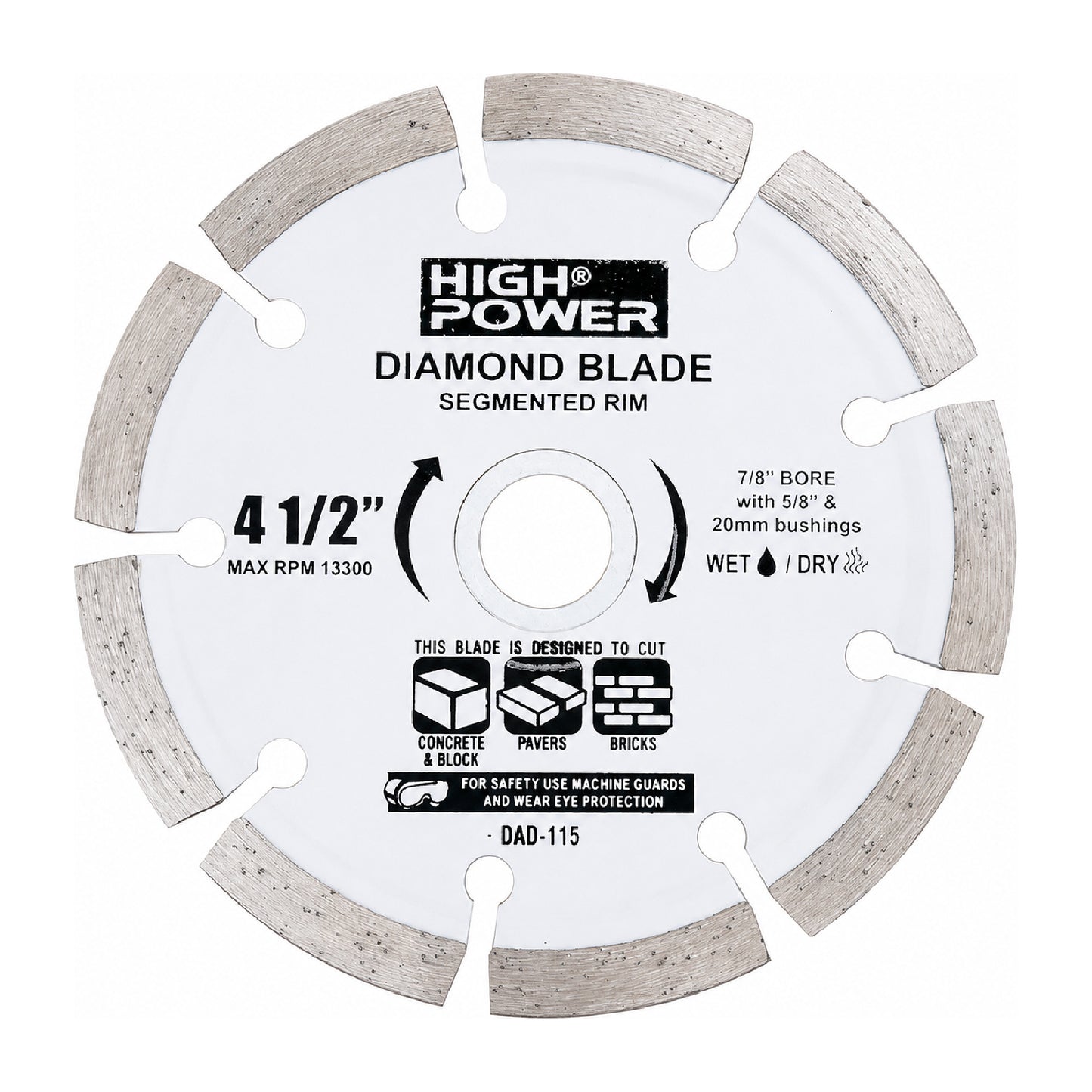 Disco Diamantado Segmentado 4 1/2" HIGH POWER