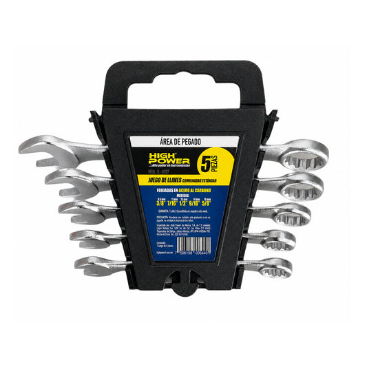 Kit de Llaves Combinadas SAE 5 Piezas HIGH POWER