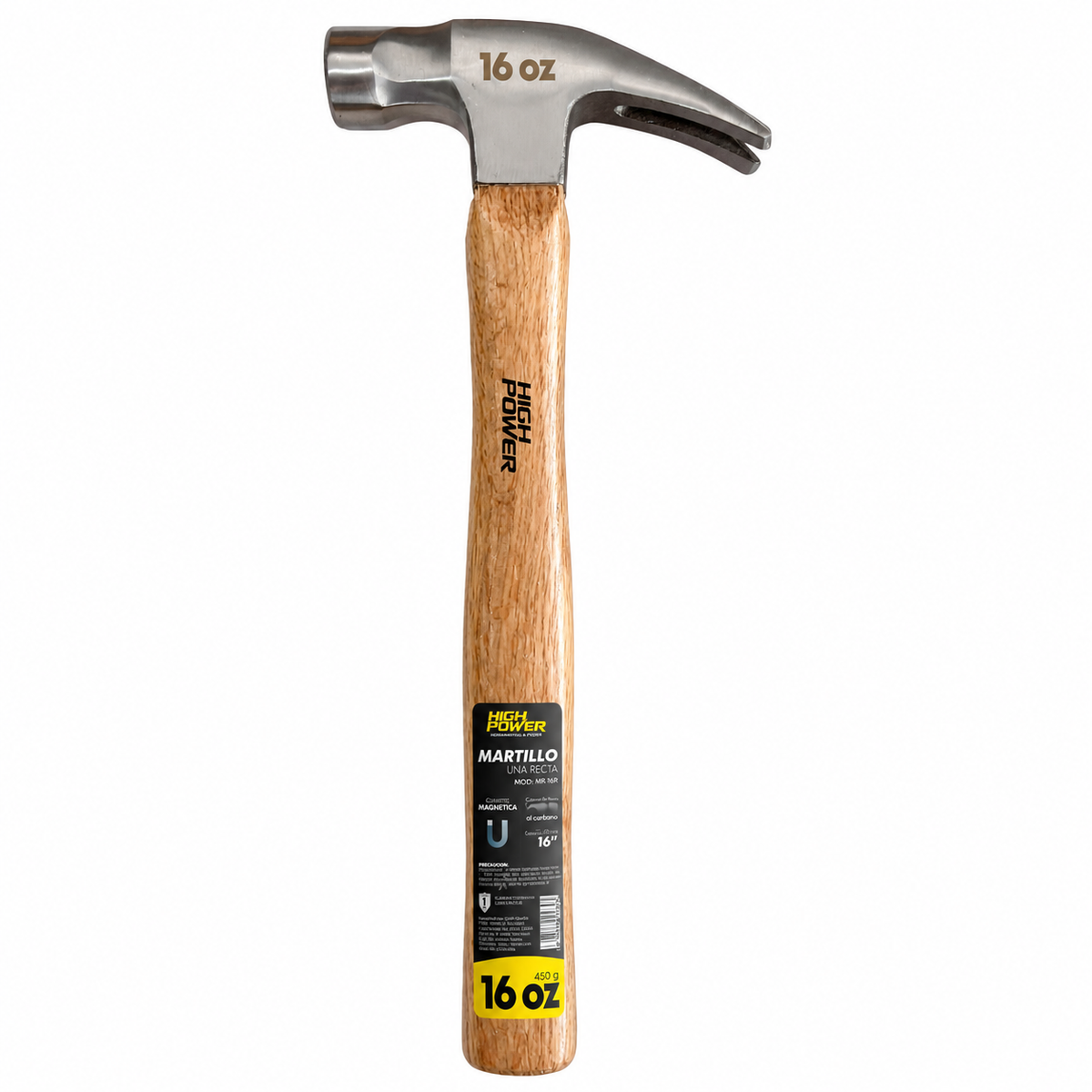 Martillo Reforzado 16 oz Cabeza Recta HIGH POWER