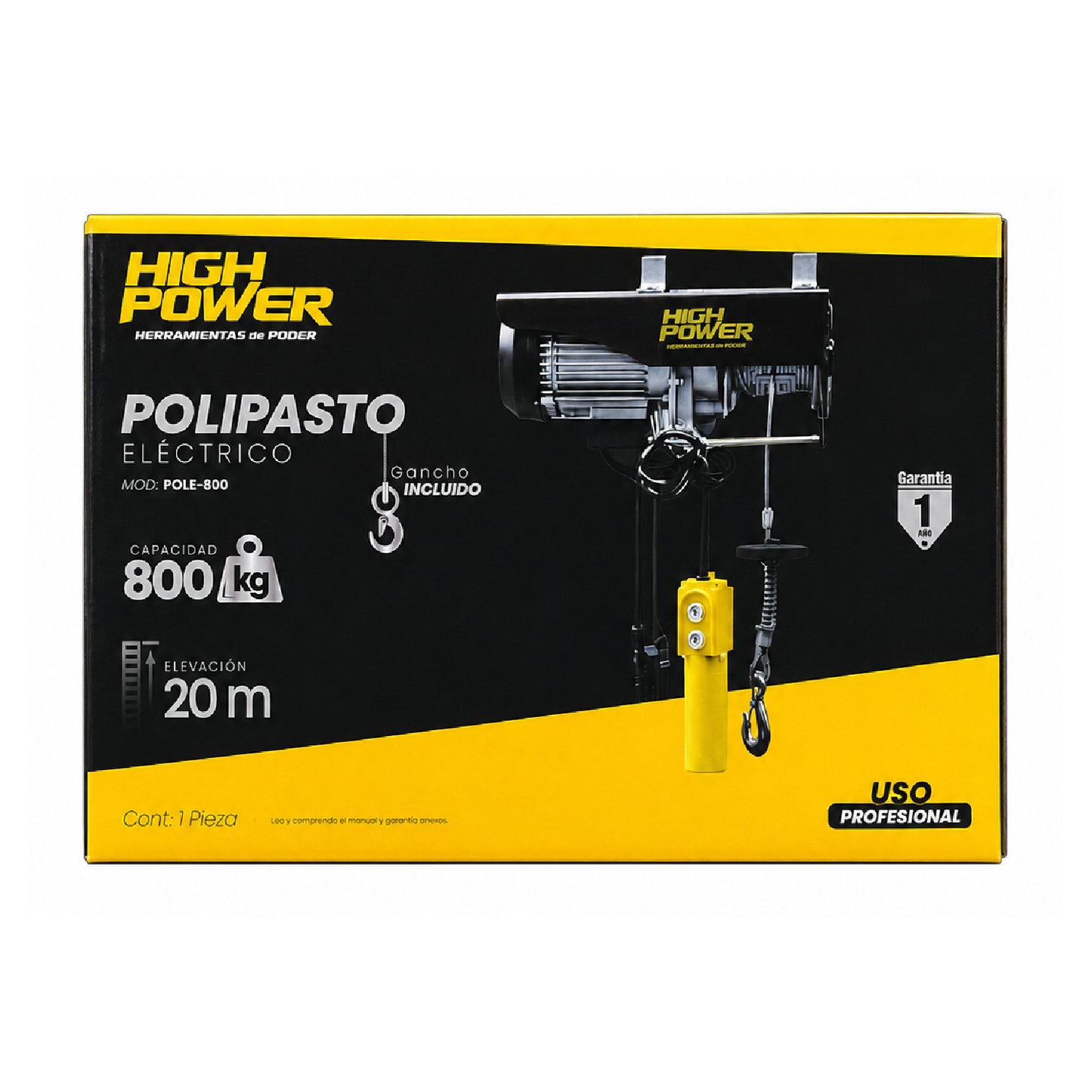 Polipasto Eléctrico 800 kg 20 m HIGH POWER