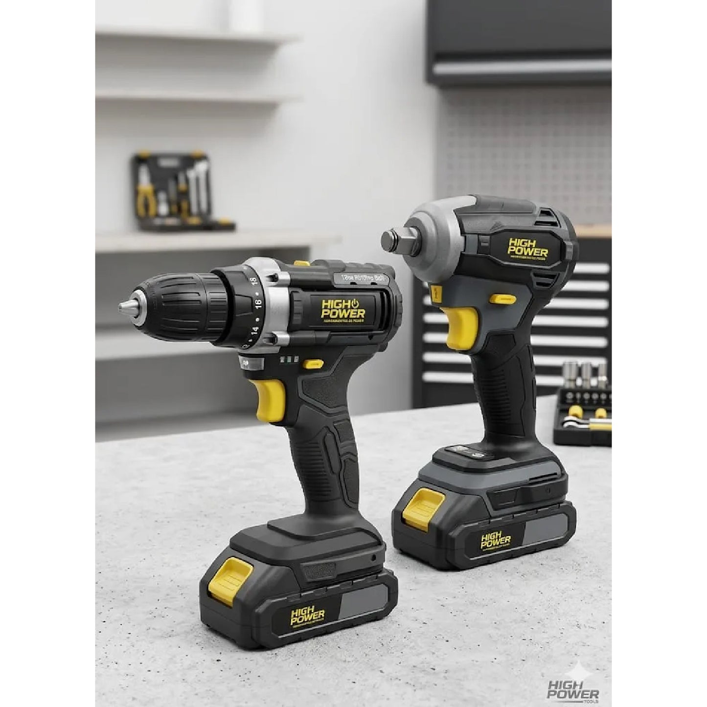 Combo de Taladro Atornillador Inalámbrico 20V con Batería HIGH POWER