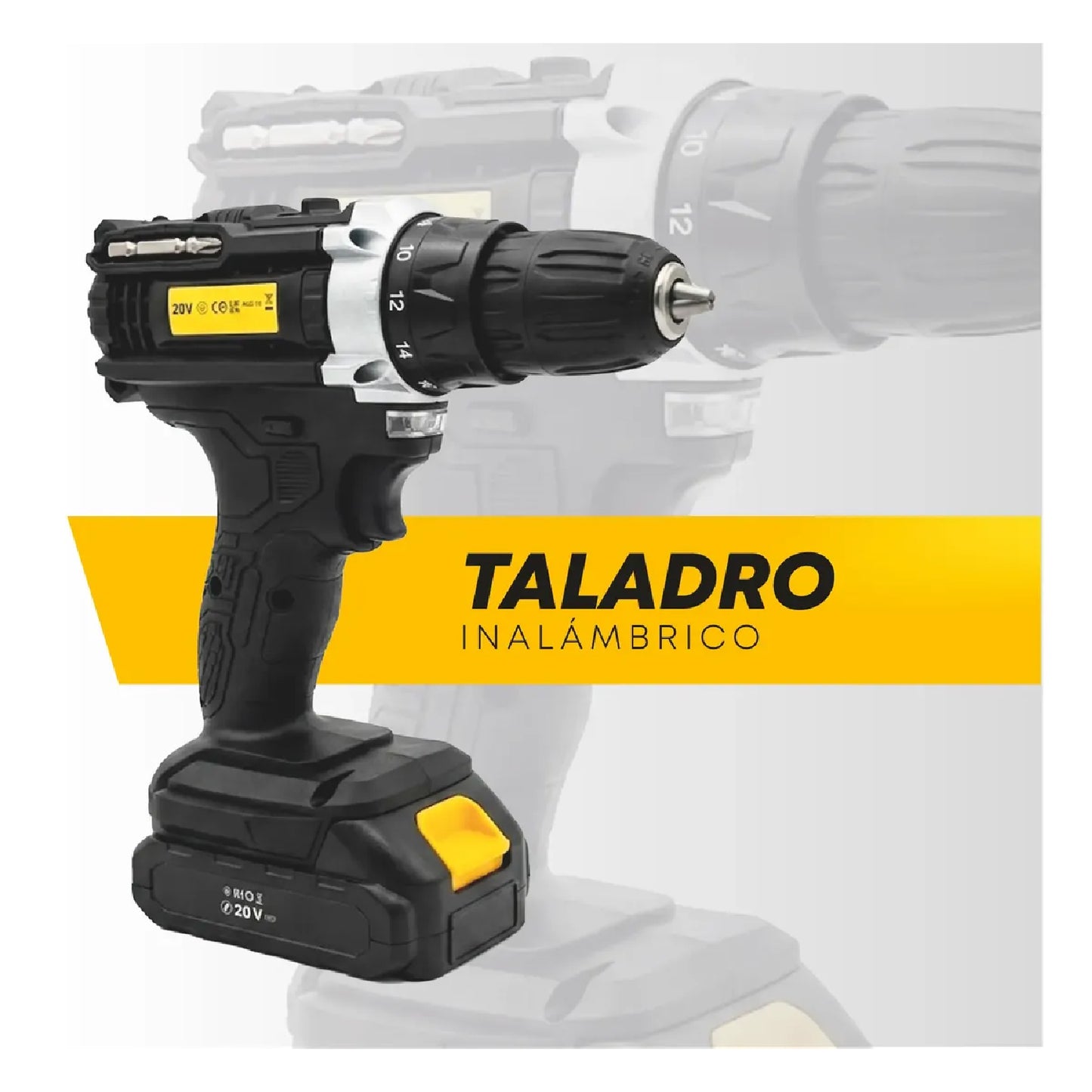 Combo de Taladro Atornillador Inalámbrico 20V con Batería HIGH POWER