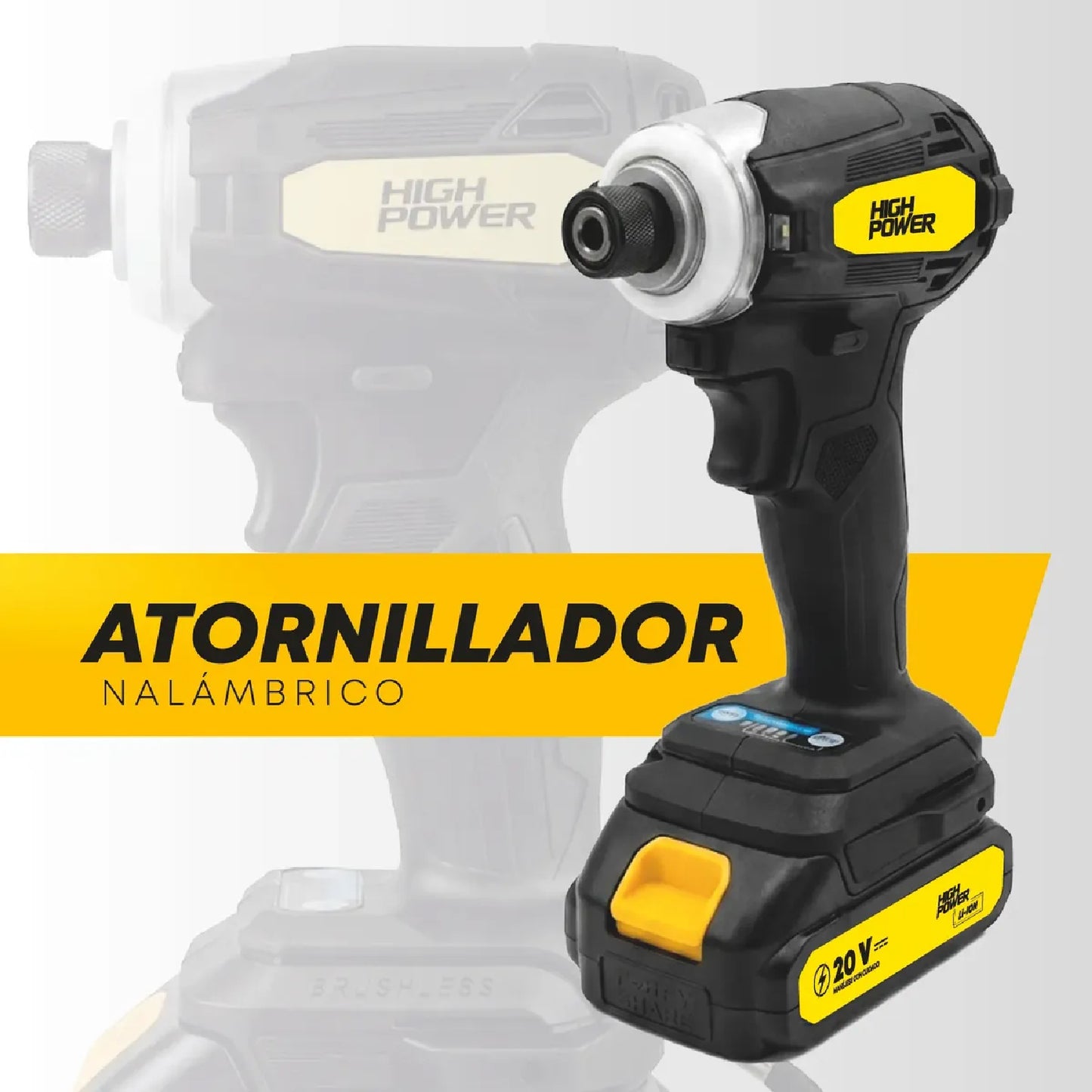 Combo de Taladro Atornillador Inalámbrico 20V con Batería HIGH POWER