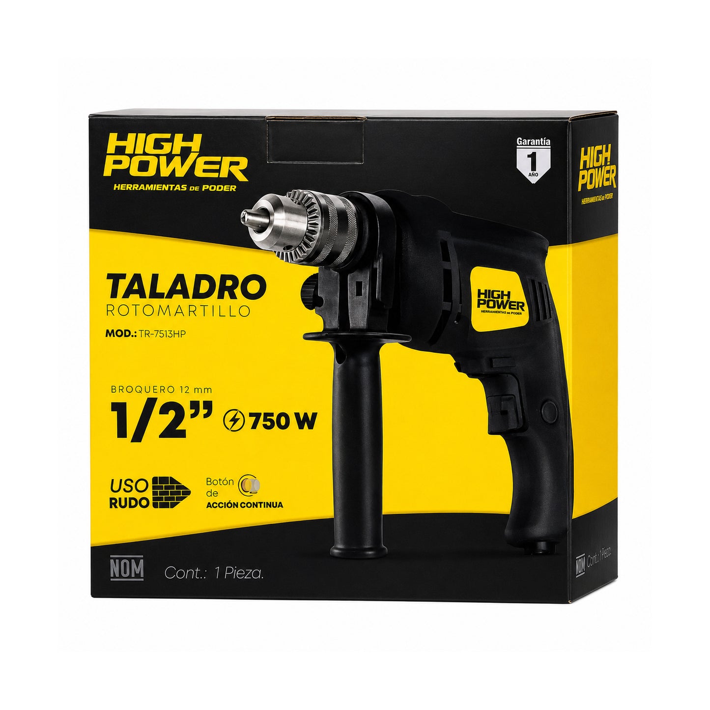 Taladro Rotomartillo Reversible 1/2" 750W HIGH POWER