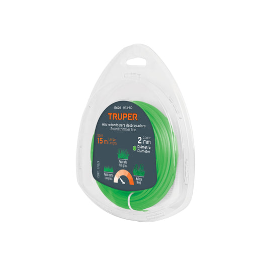 Hilo Redondo para Desbrozadora 2 mm x 15 m TRUPER