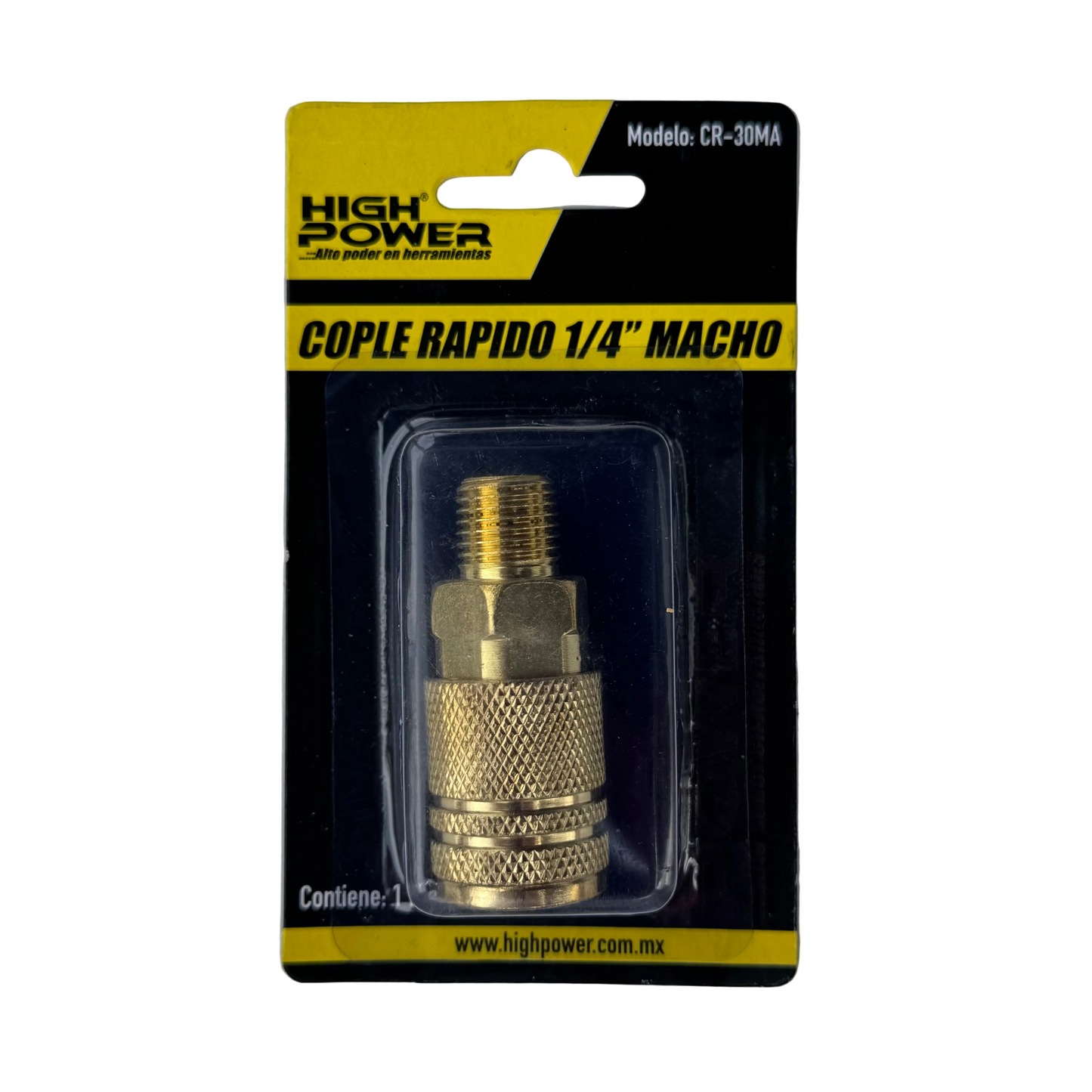 Cople Rápido Macho 1/4" para Manguera de Aire HIGH POWER