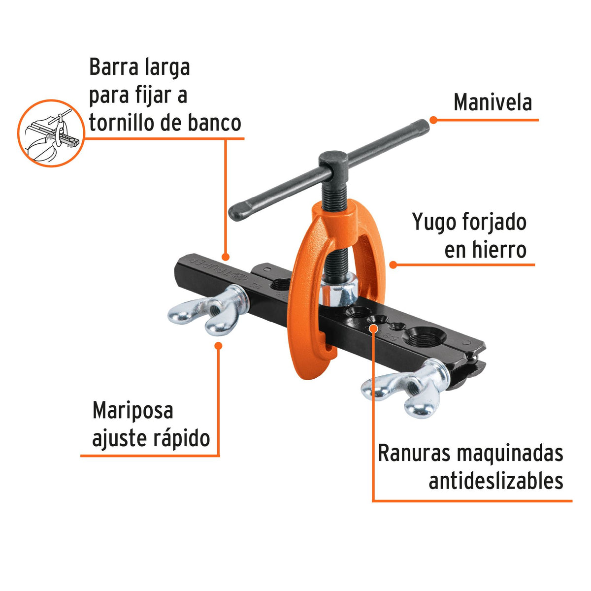 Avellanador Ajustable para Tubo 3/16" a 5/8" TRUPER