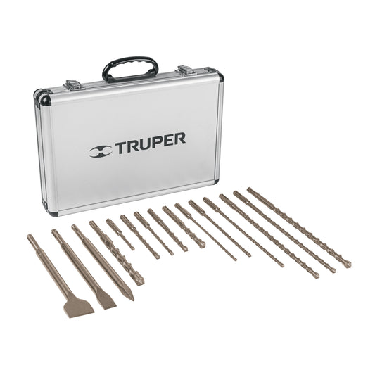 Kit de Brocas y Cinceles SDS Plus 15 Piezas en Estuche TRUPER