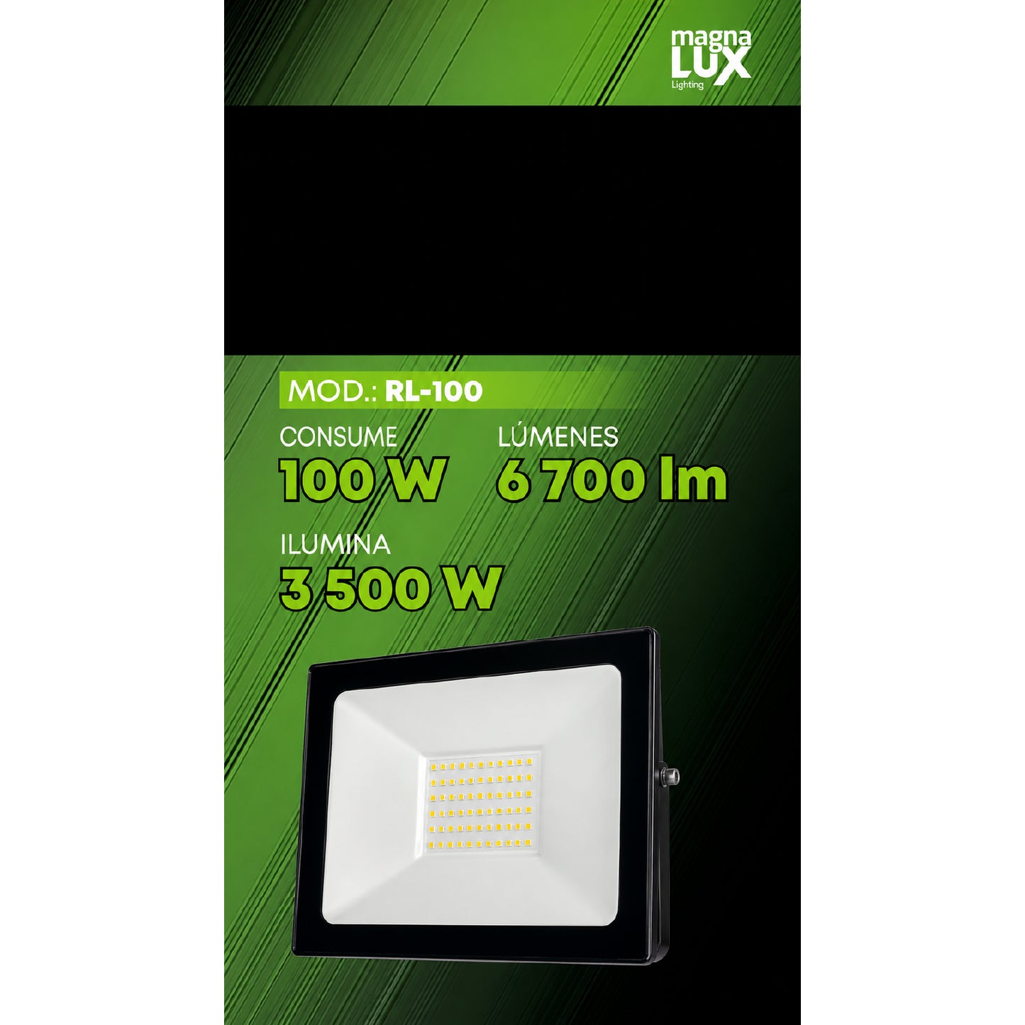 Reflector LED Fijo 100W Luz Blanca MAGNALUX