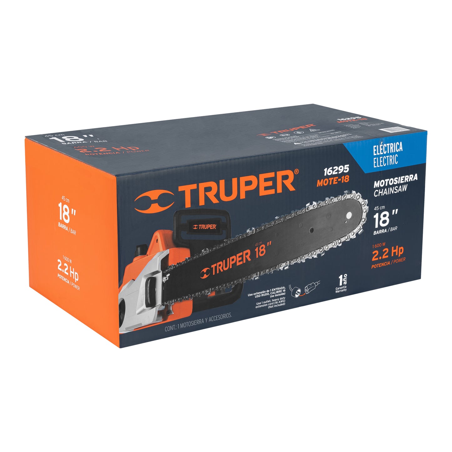 Motosierra Eléctrica 18" 1600 W TRUPER
