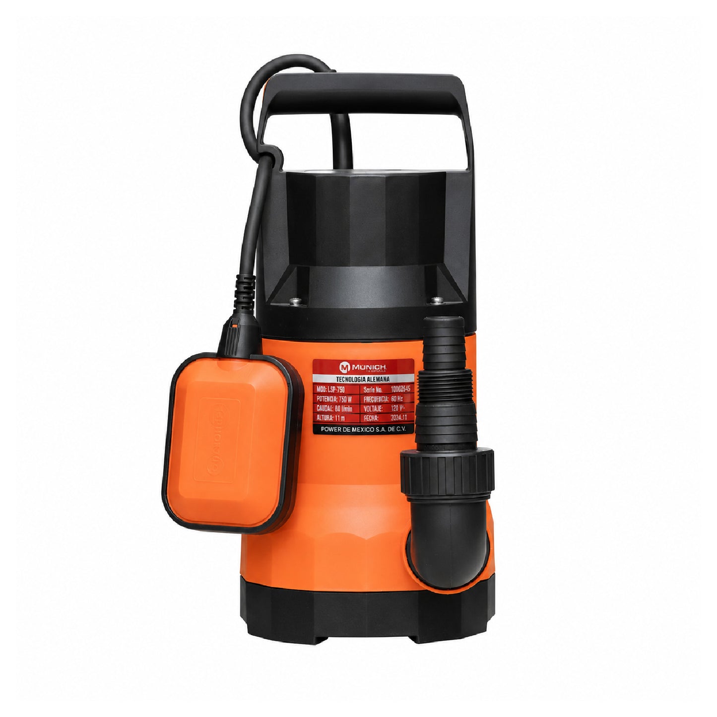 Bomba Sumergible 1 HP con Flotador para Agua Limpia MUNICH