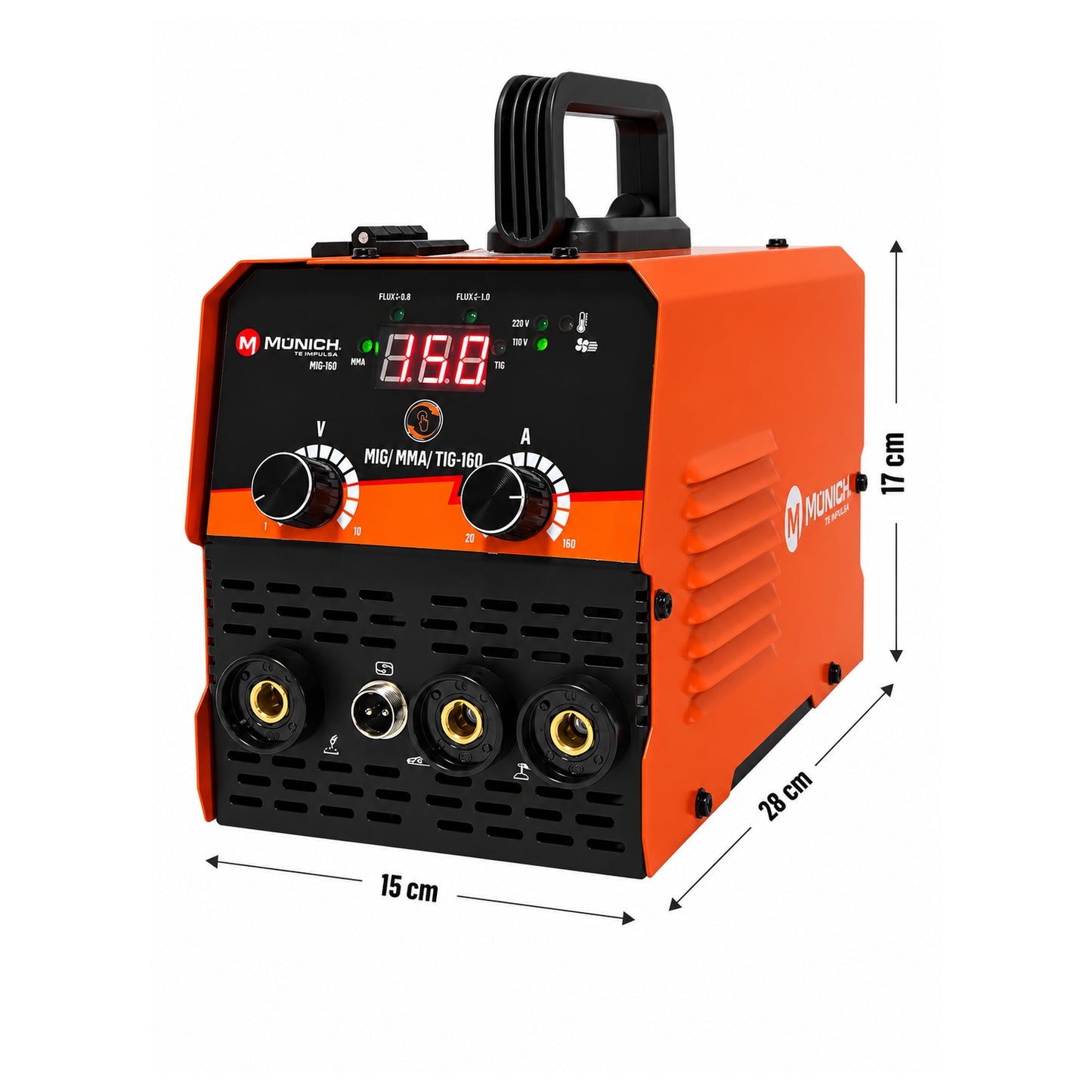 Soldadora Inversora Multiproceso MIG/MAG/MMA/TIG 160 A MÚNICH