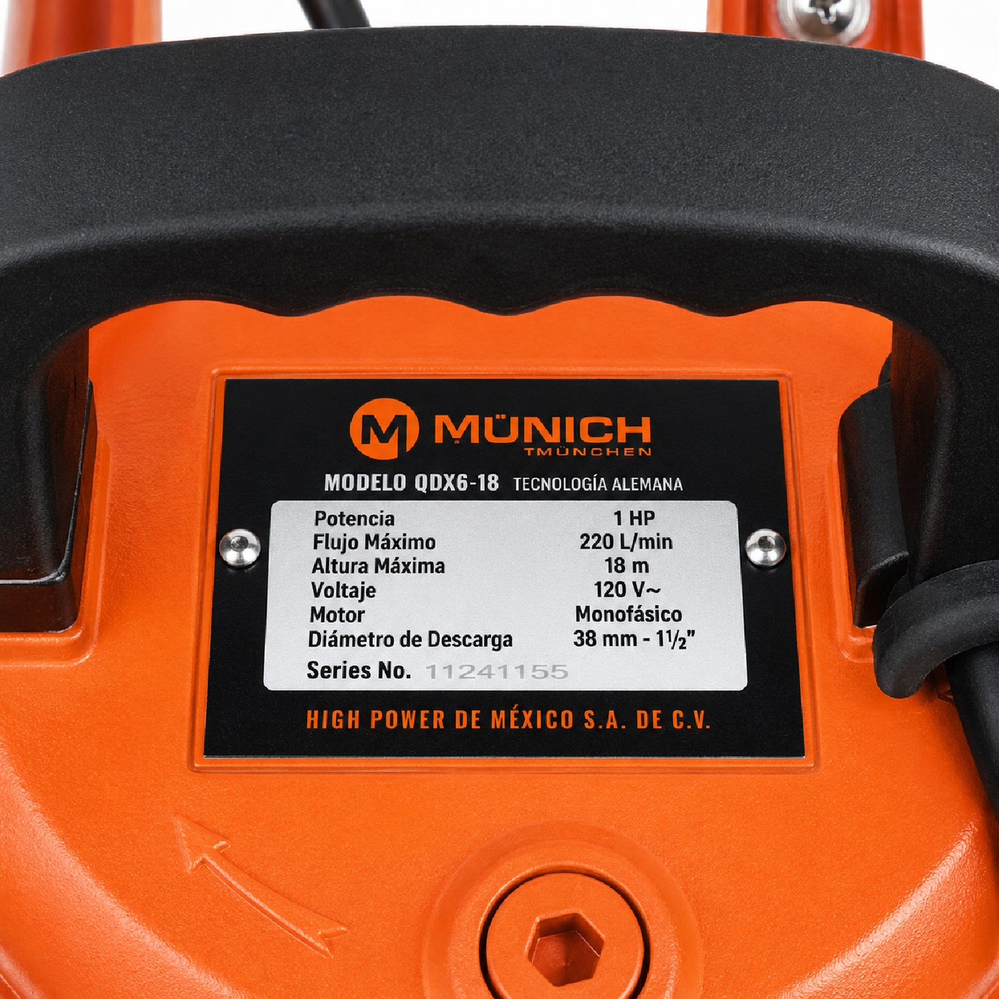 Bomba Sumergible 1 HP con Flotador para Agua Limpia MUNICH