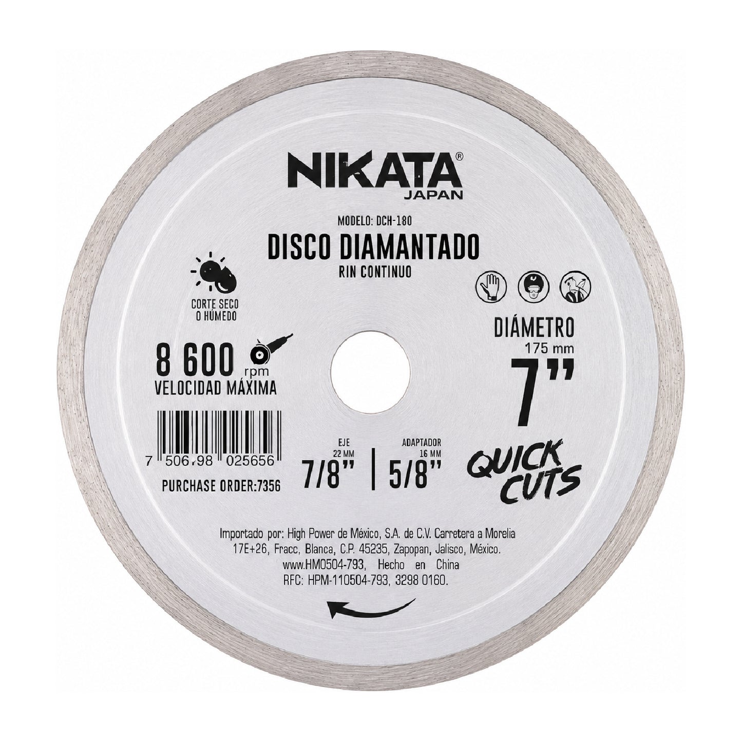 Disco Diamantado Rin Continuo 7" NIKATA