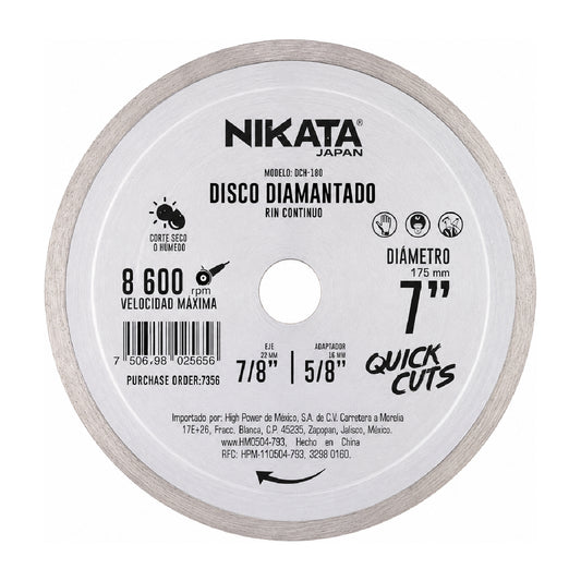 Disco Diamantado Rin Continuo 7" NIKATA