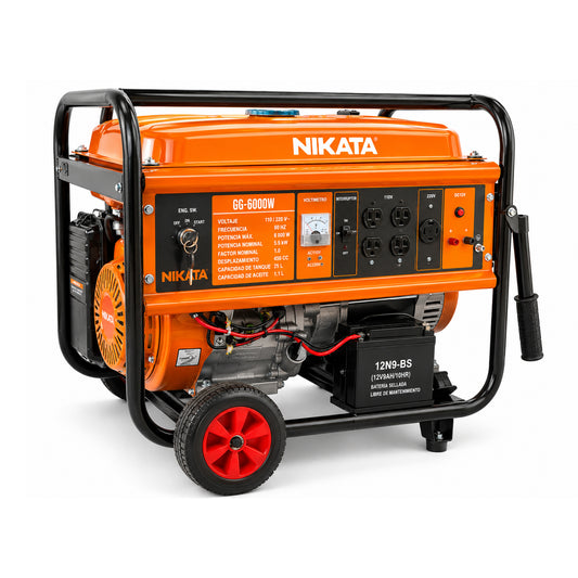 Generador a Gasolina 6000 W 110/220 V Arranque Eléctrico NIKATA