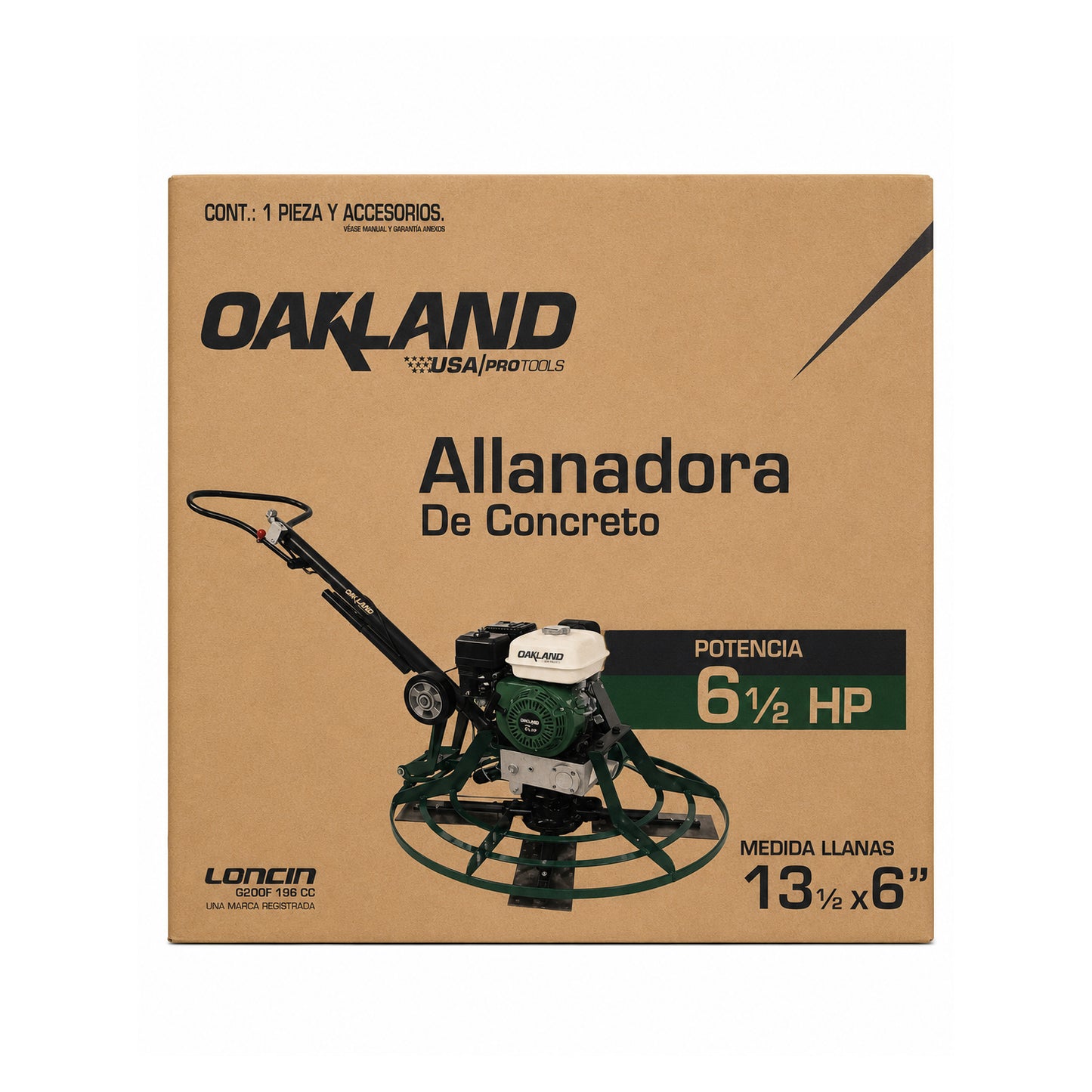 Allanadora de Concreto Motor Loncin 6.5 HP OAKLAND