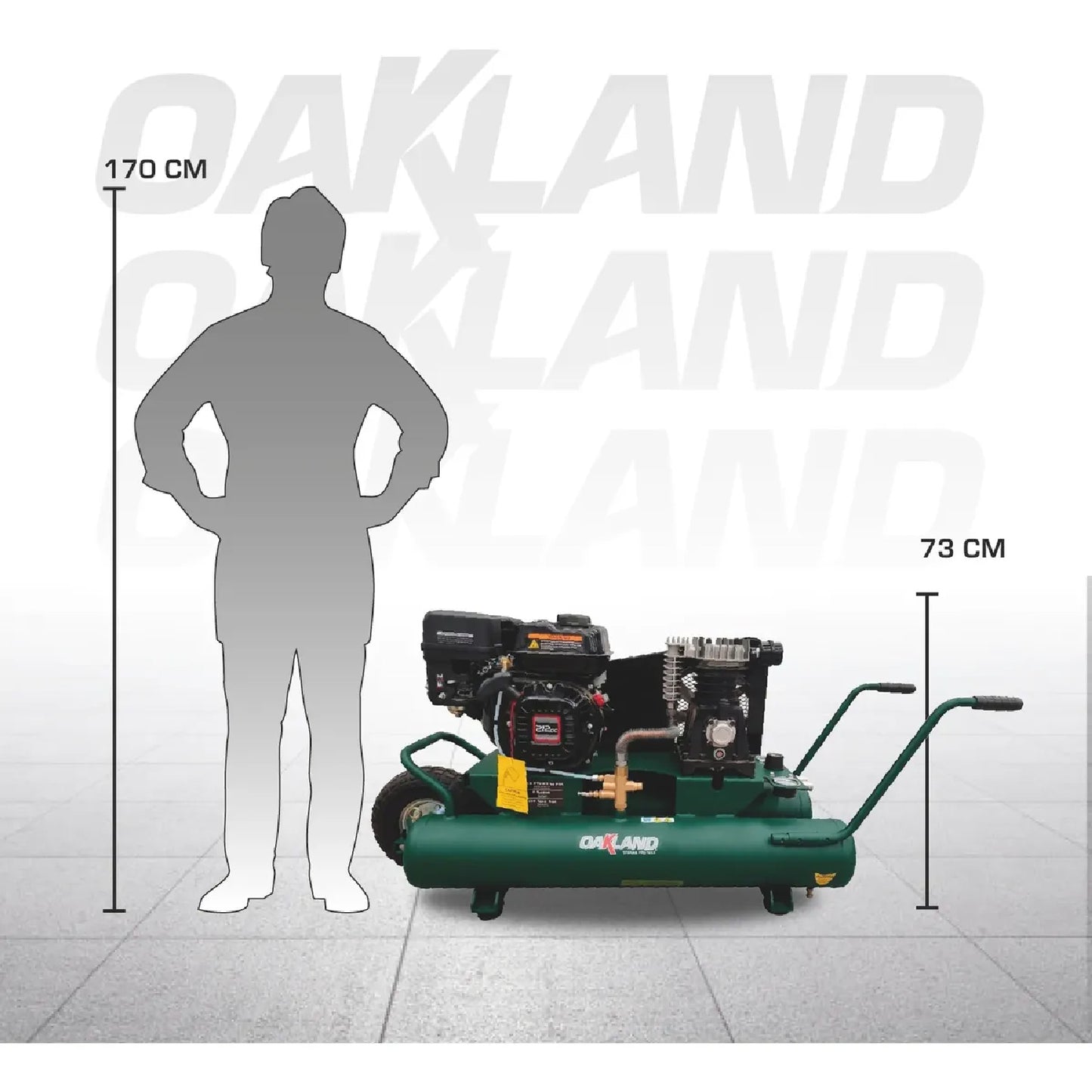 Compresor de Aire a Gasolina 6.5HP Doble Tanque 32 L OAKLAND
