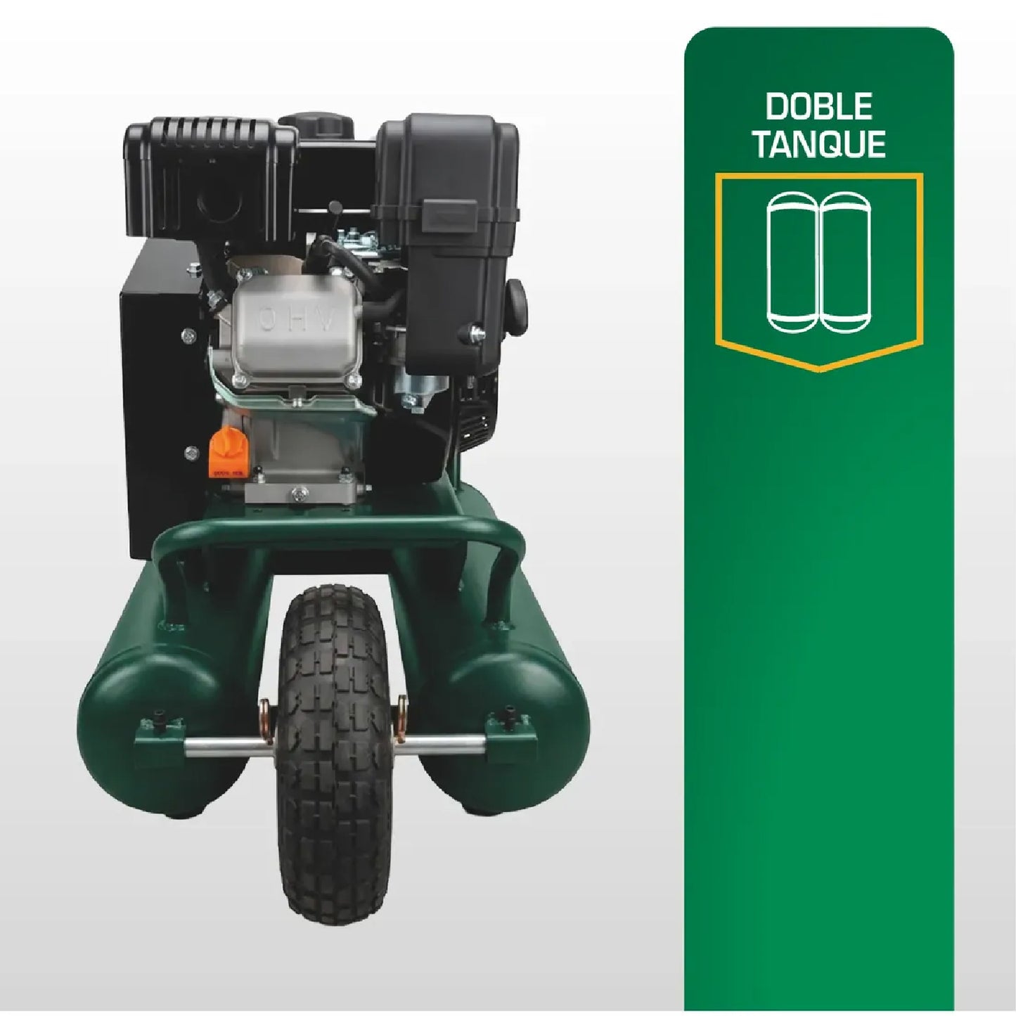 Compresor de Aire a Gasolina 6.5HP Doble Tanque 32 L OAKLAND