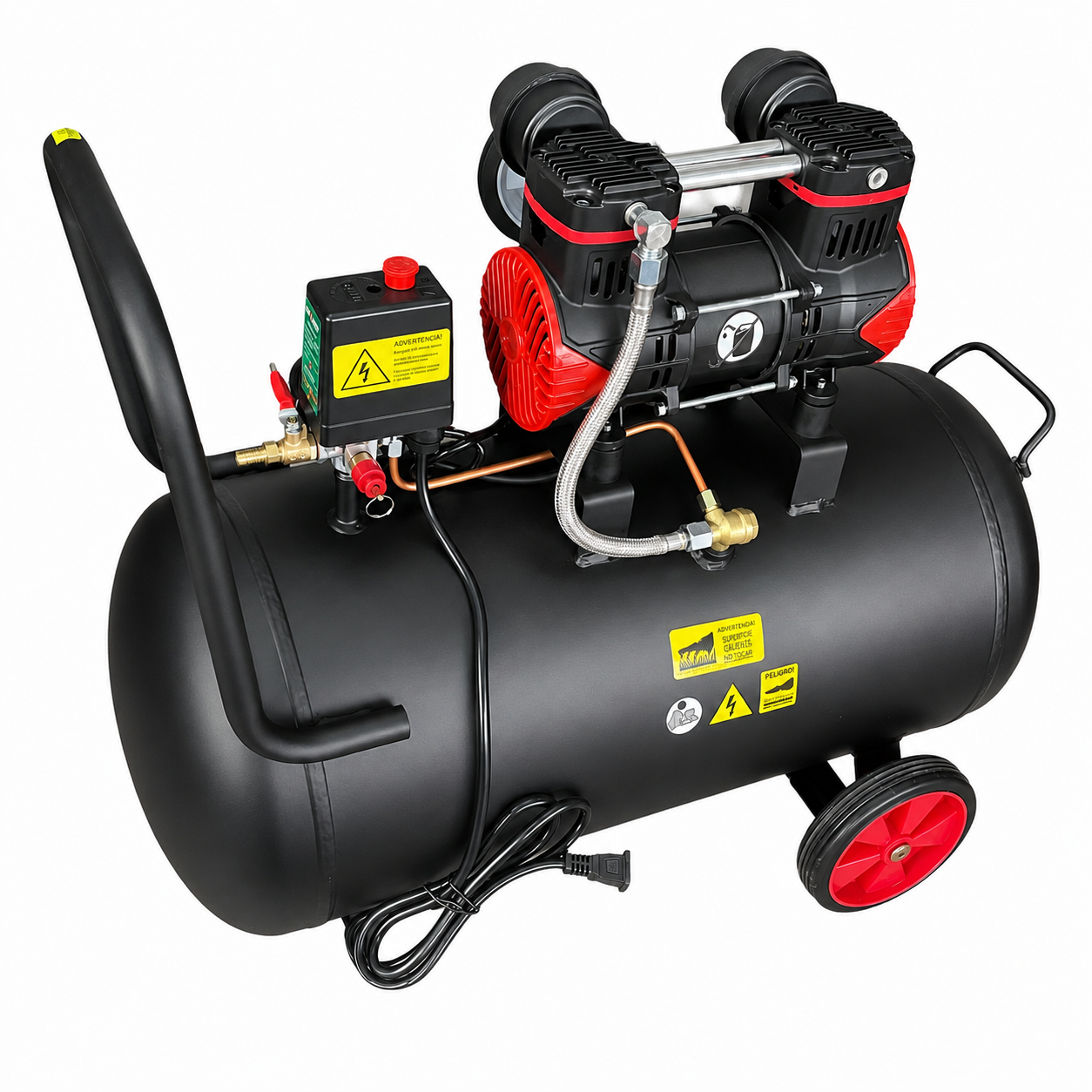 Compresor de Aire Libre de Aceite 1 HP 50 L Silencioso OAKLAND