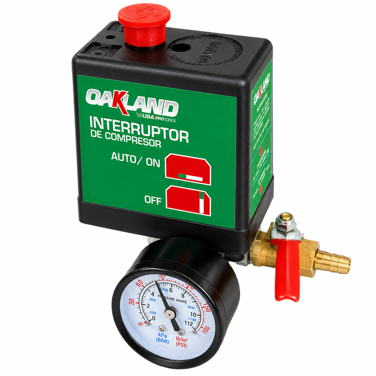 Compresor de Aire Libre de Aceite 2 HP 90 L Silencioso OAKLAND