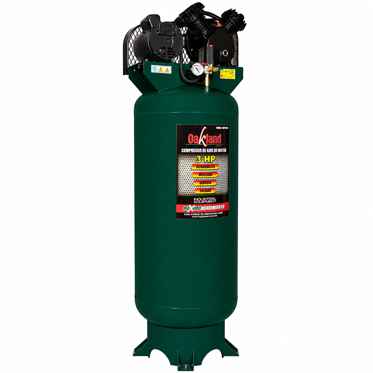 Compresor de Aire de Banda Vertical 3HP 235 L 220V OAKLAND