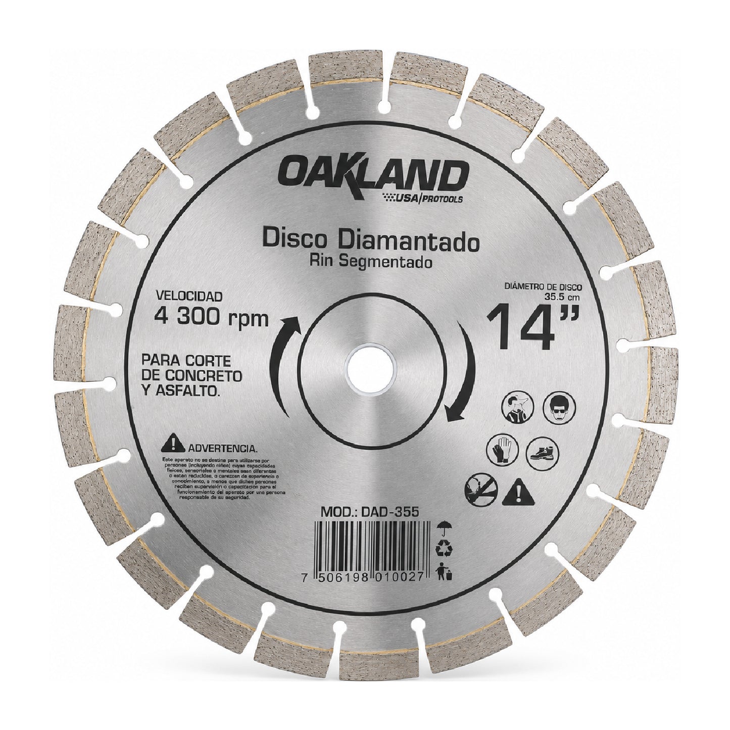 Disco Diamantado Segmentado 14" OAKLAND