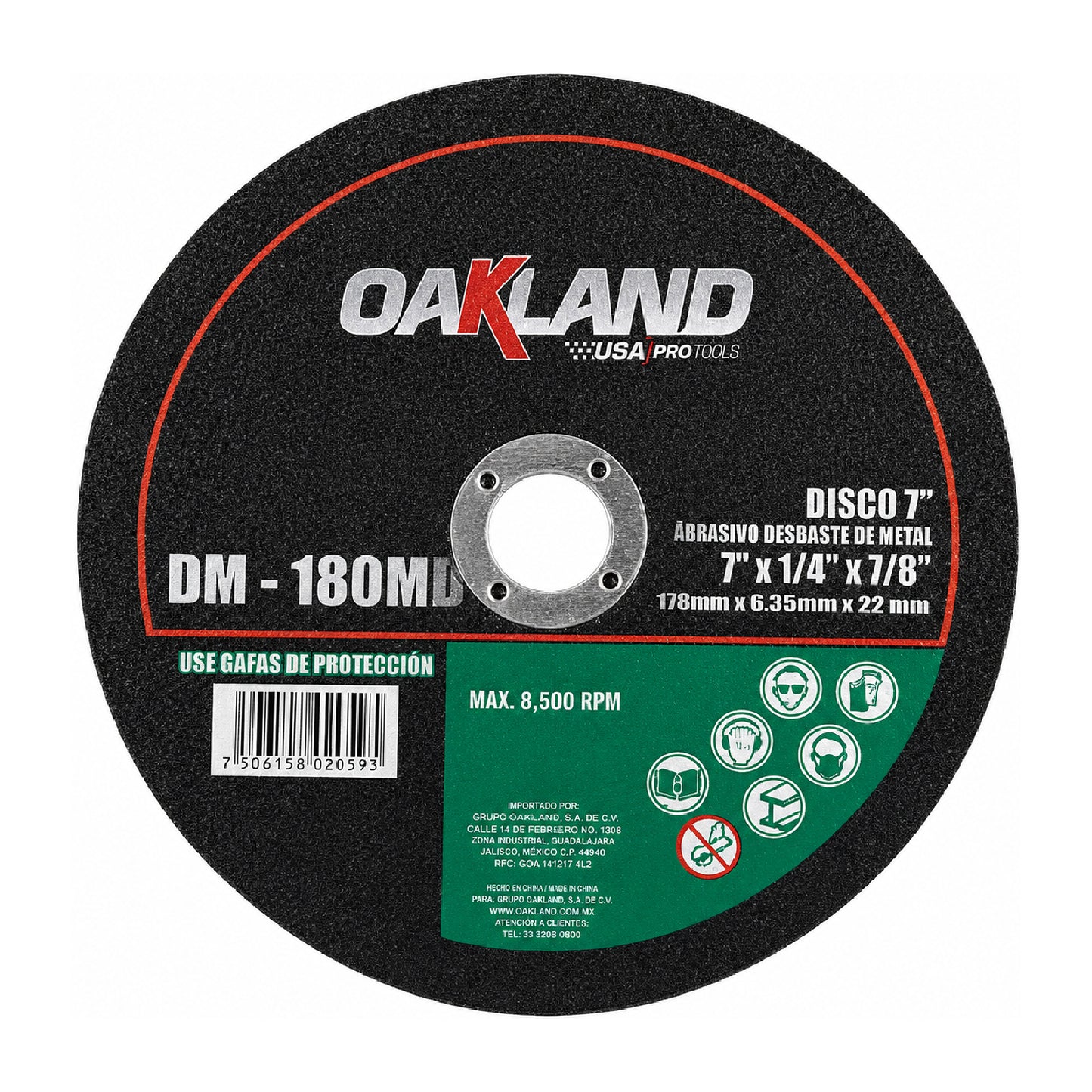 Disco de Corte Delgado para Metal 7" OAKLAND