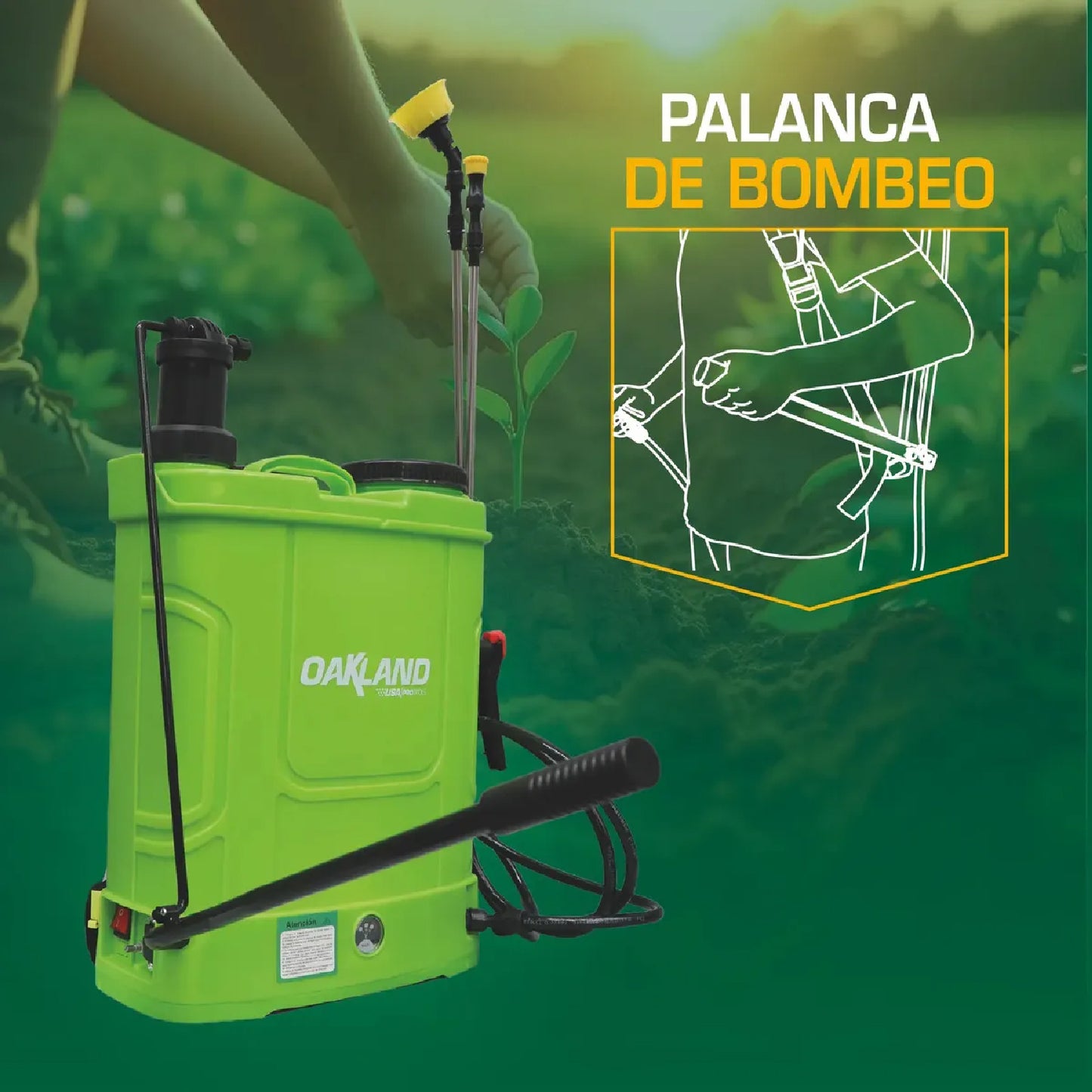 Fumigadora Eléctrica y Manual 20 L Tipo Mochila OAKLAND