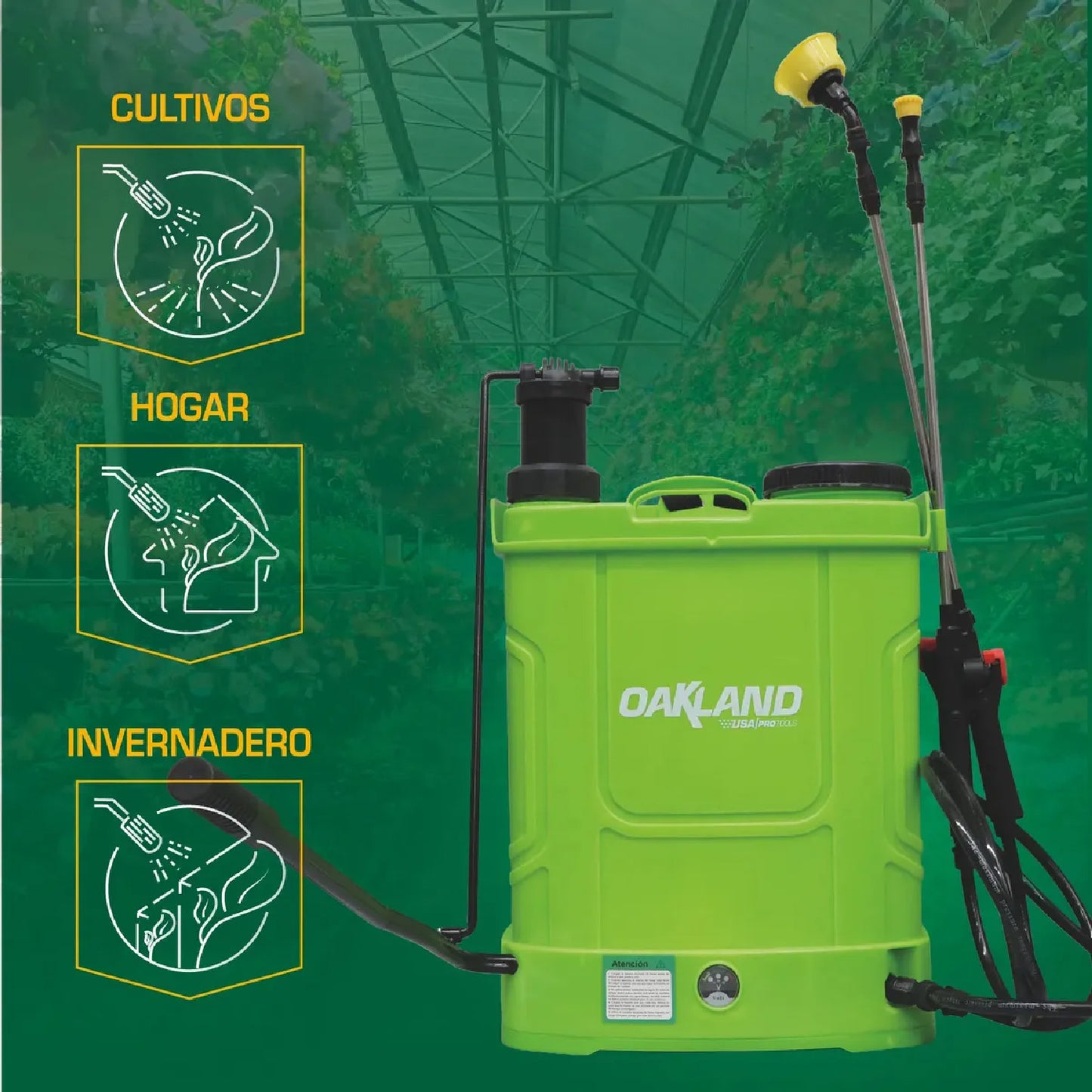 Fumigadora Eléctrica y Manual 20 L Tipo Mochila OAKLAND