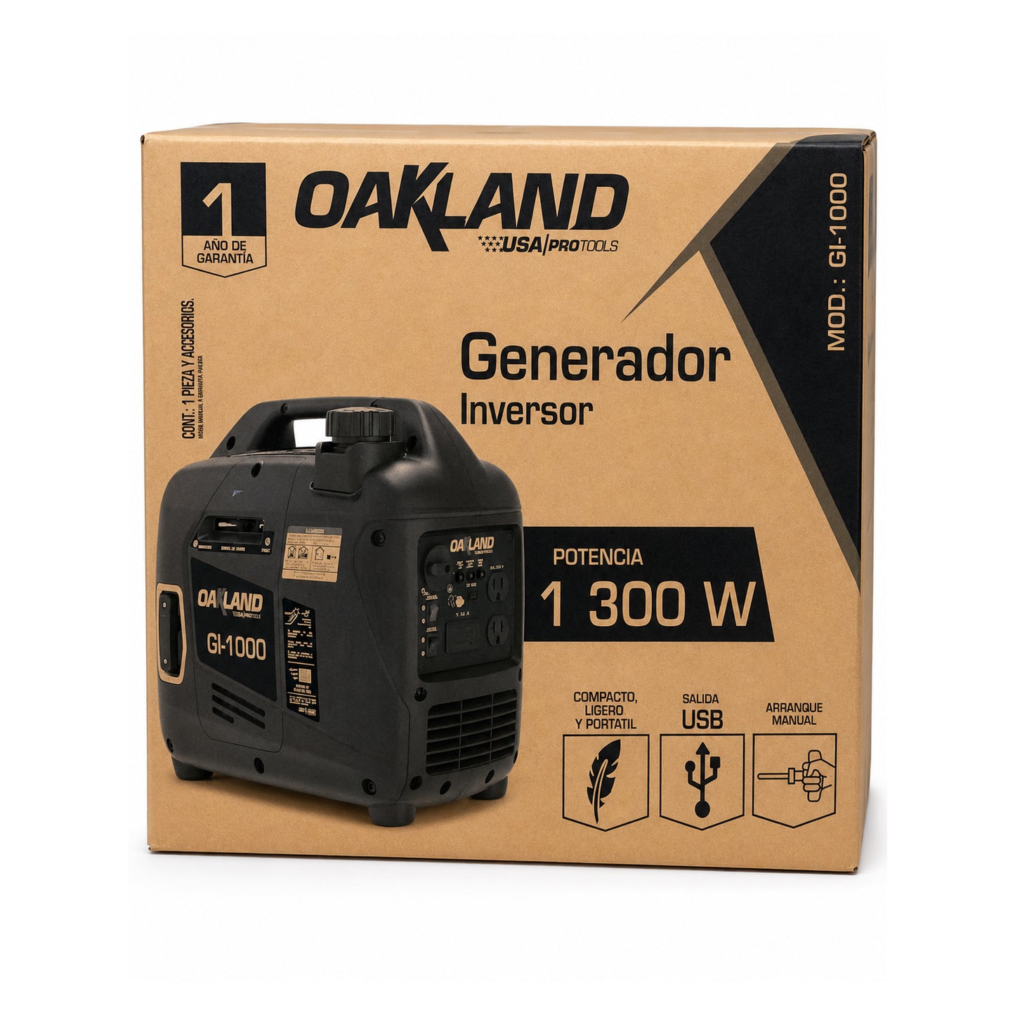 Generador Inverter a Gasolina 1000 W OAKLAND