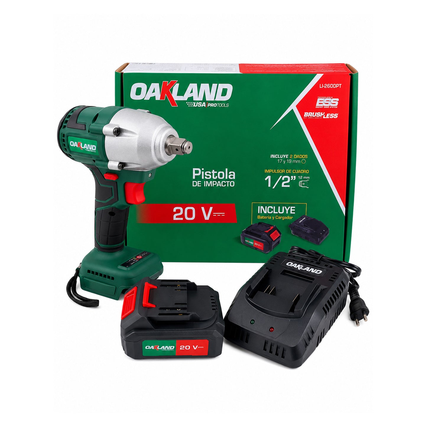 Pistola de Impacto Inalámbrica 1/2" 20V OAKLAND