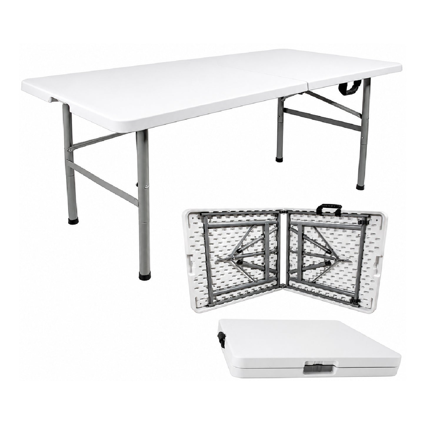 Mesa Plegable 122 x 61 cm Blanca OAKLAND