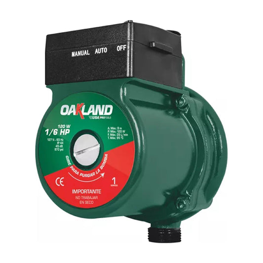 Bomba Presurizadora 1/6 HP para Presión de Agua OAKLAND