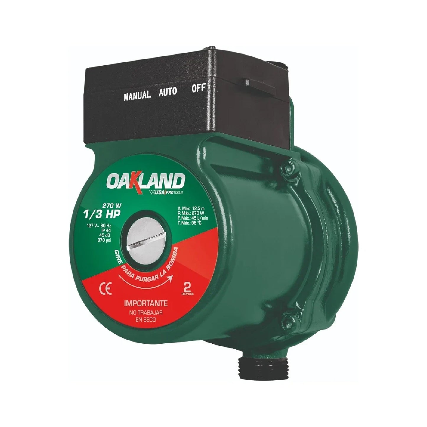 Bomba Presurizadora 1/3 HP para Presión de Agua OAKLAND