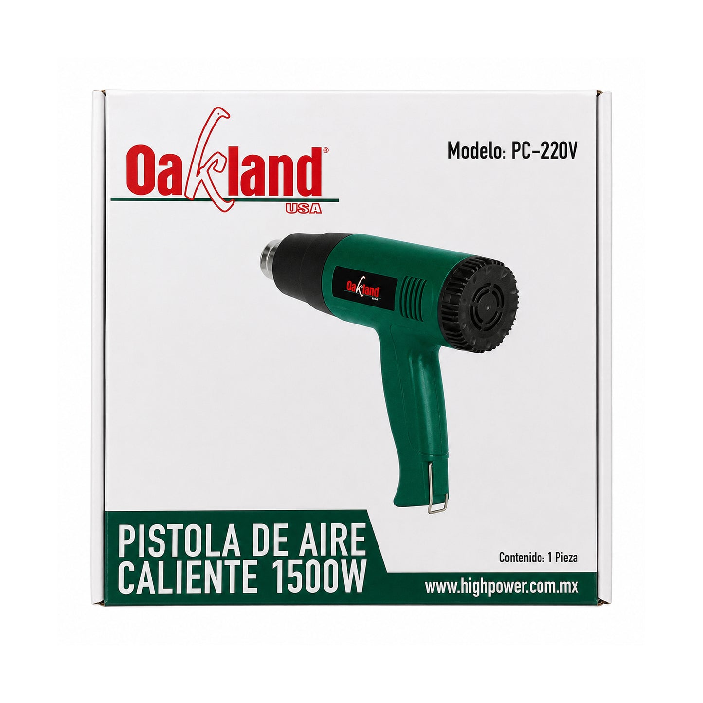 Pistola de Aire Caliente 1500W Temperatura Ajustable OAKLAND