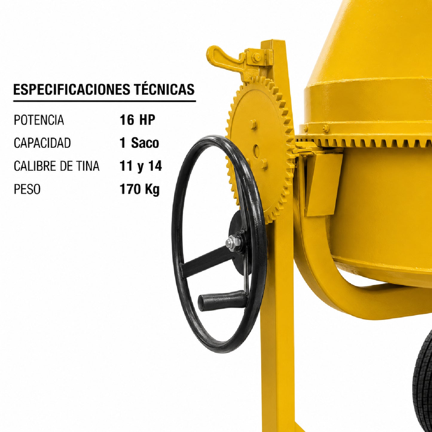Revolvedora a Gasolina Motor 13 HP 1 Saco Capacidad 275 L OAKLAND