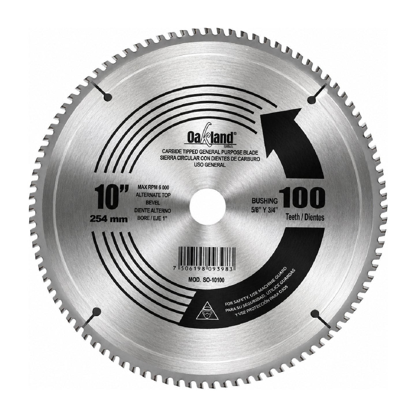Disco Sierra Circular 10" 100 Dientes OAKLAND