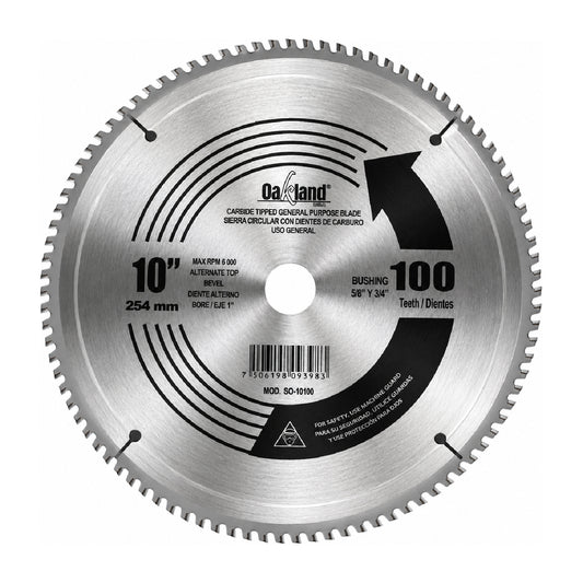 Disco Sierra Circular 10" 100 Dientes OAKLAND