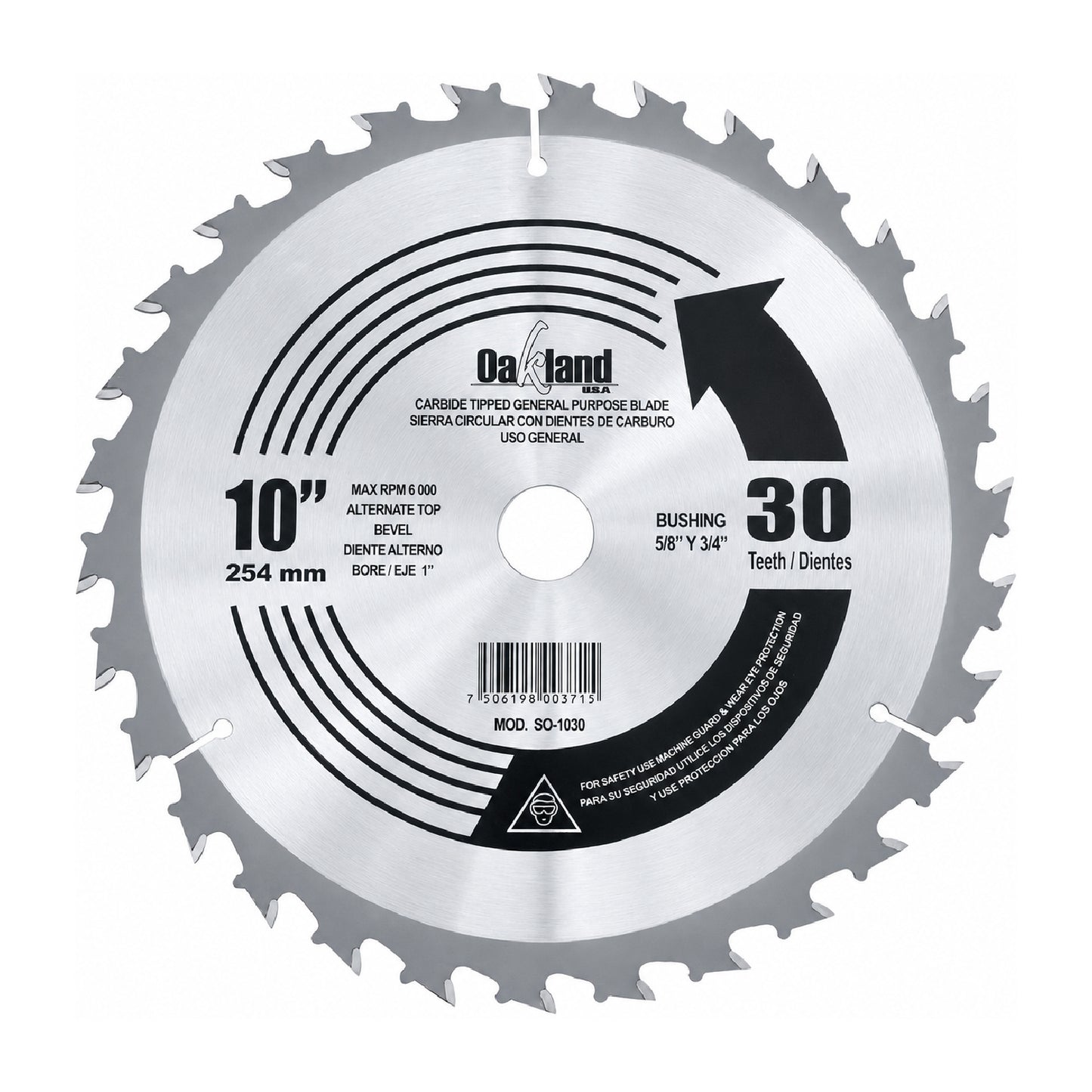 Disco Sierra Circular 10" 30 Dientes OAKLAND
