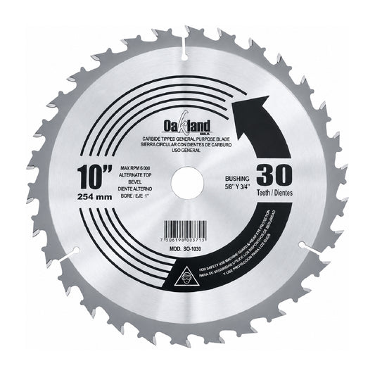 Disco Sierra Circular 10" 30 Dientes OAKLAND