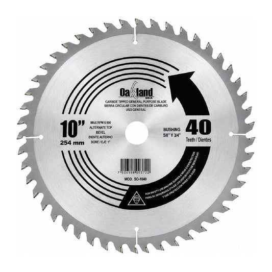 Disco Sierra Circular 10" 40 Dientes OAKLAND