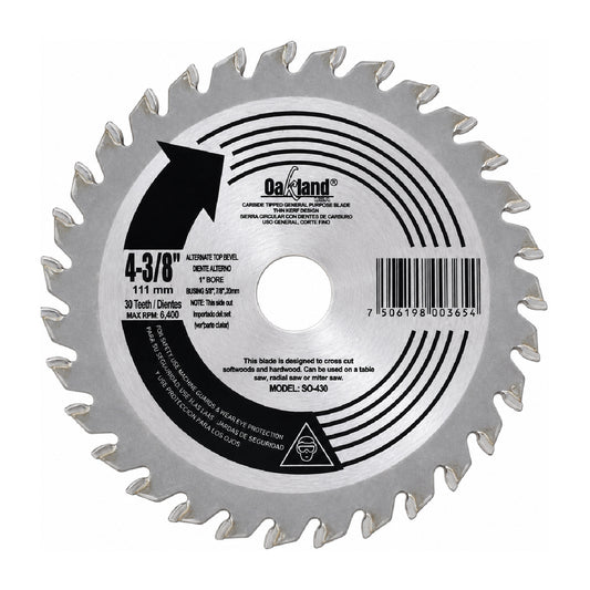 Disco Sierra Circular 4-3/8" 30 Dientes OAKLAND
