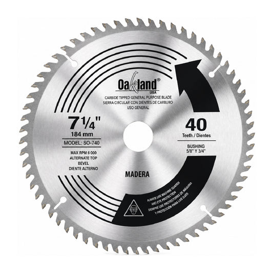 Disco Sierra Circular 7-1/4" 40 Dientes OAKLAND
