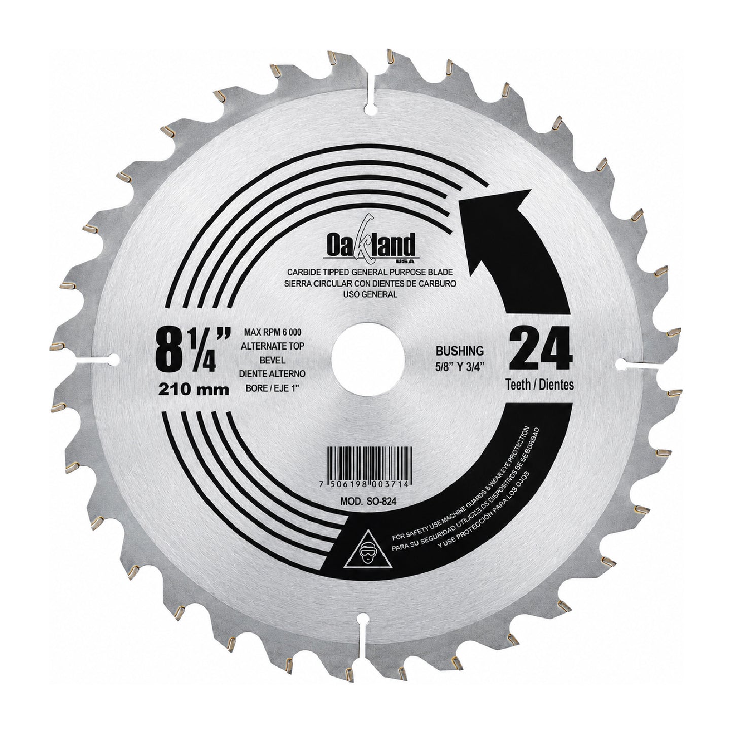 Disco Sierra Circular 8-1/4" 24 Dientes OAKLAND