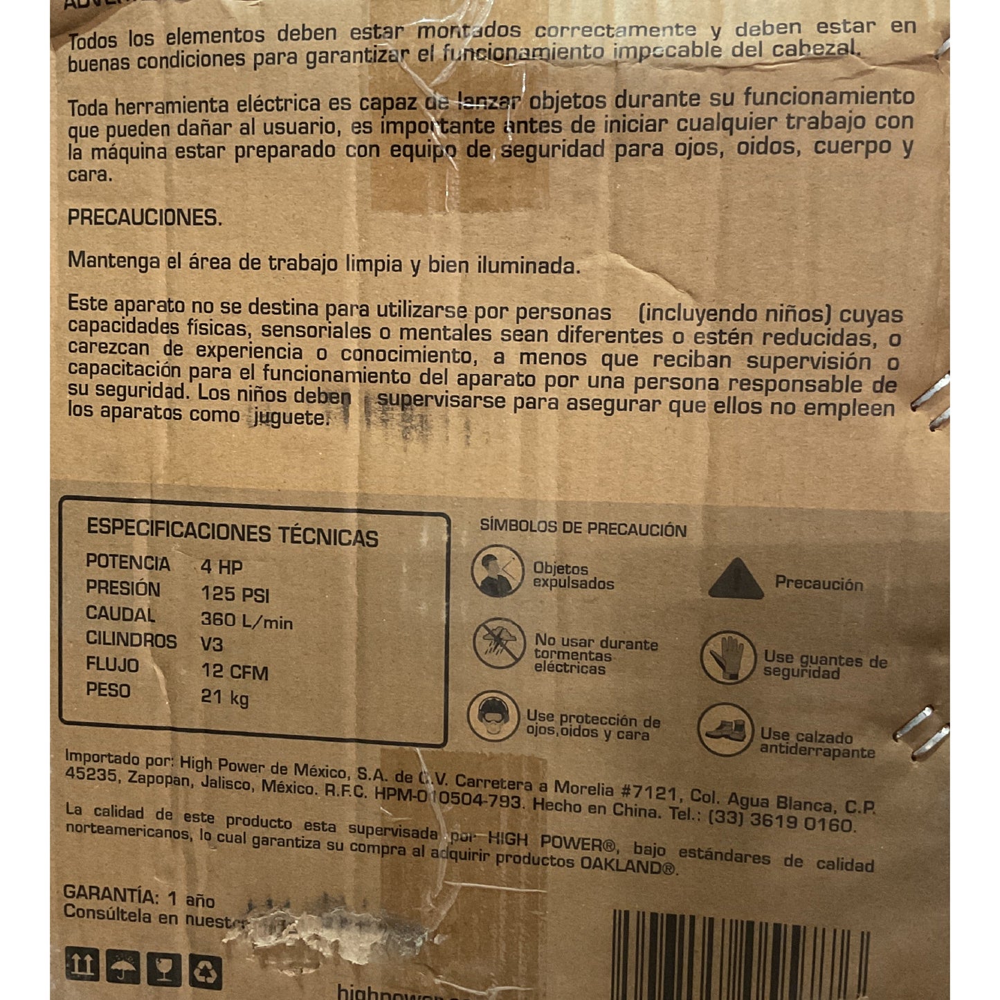 Cabezal para Compresor de 4 HP 3 Pistones OAKLAND